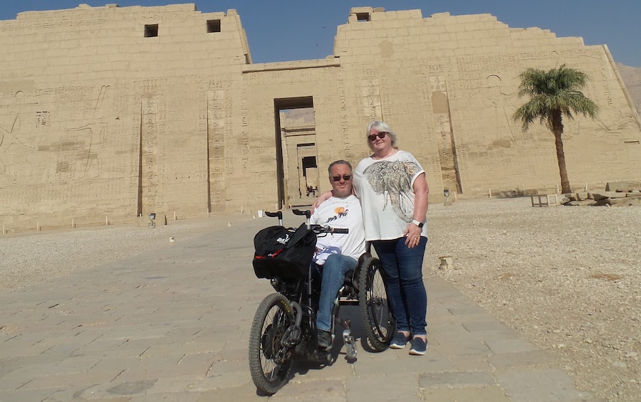 My wife and I at the Temple of Medinet Habu