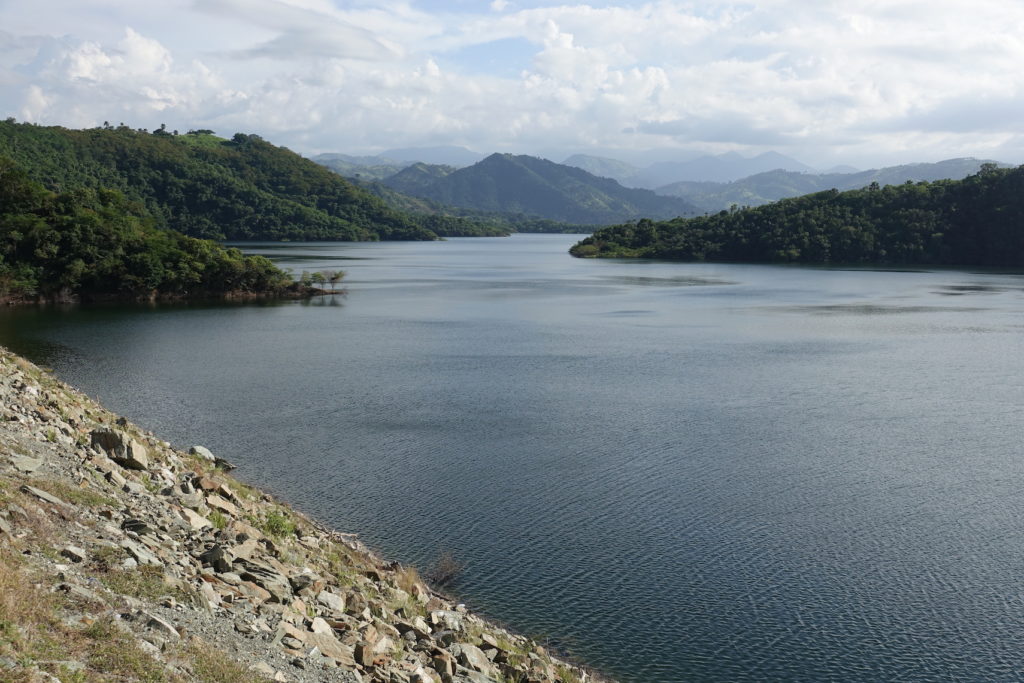 Looking towards the mountains from the Moncion Dam